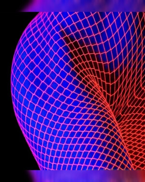 Fluorescent Fishnet Tights Mid Mesh Certainly Fiery Pink - Image 3