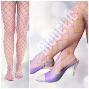 Ethereal Lavender Fishnet Tights – Rave Fairy Pastel Stocking